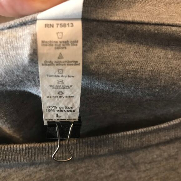 COTTON HERITAGE T-Shirt Men's L Gray Short Sleeved - Picture 4 of 8